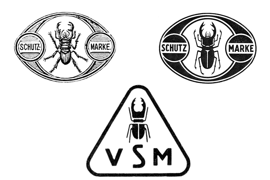 Le coléoptère, logo de la marque à travers les années